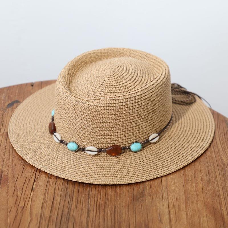 French hat ladies summer beach weave ins wind retro sunscreen visor visor flat top hat tide