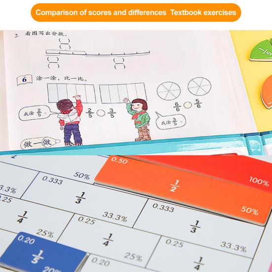 1 Set Magnetic Fraction Demonstration Book Fraction Learning Magnetic Tiles Circles Educational Fraction Puzzle Teaching Aid Math Manipulatives