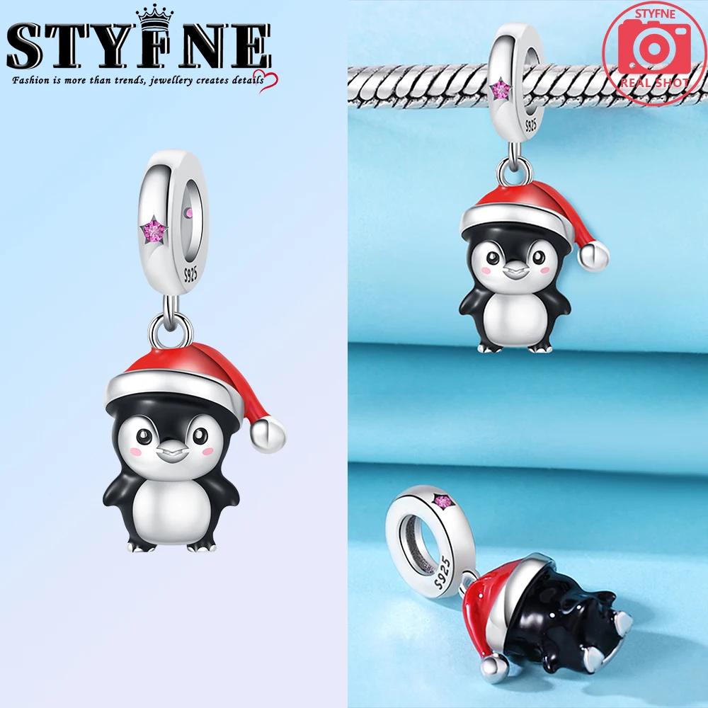 Copper Christmas Penguin Snowman Charm Pendant Beads Fit Original Bracelet For Women Valentine Day Jewelry Gifts
