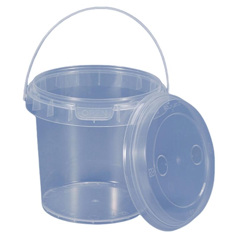 Durable Clear Plastic Food Storage Box Freezer Safe Container Milk Teas Bucket For Restaurants Catering Home Use