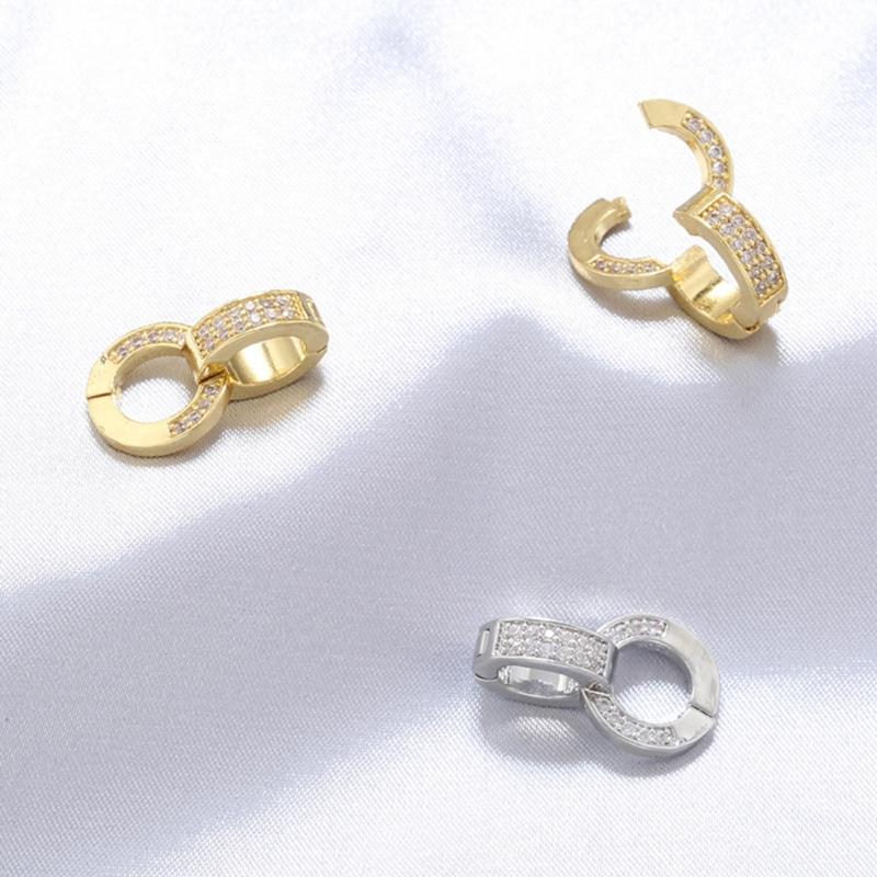 Элегантный соединительный застежка из меди и кубического циркония, застежка-усилитель, фурнитура для ювелирных изделий, застежки для изготовления ювелирных изделий