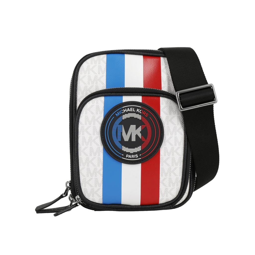 Michael Kors MK Cooper Сумка через плечо с блоками цвета и застежкой-молнией Мужская сумка через плечо Белый Черный Синий 37S2LCOM1X-119