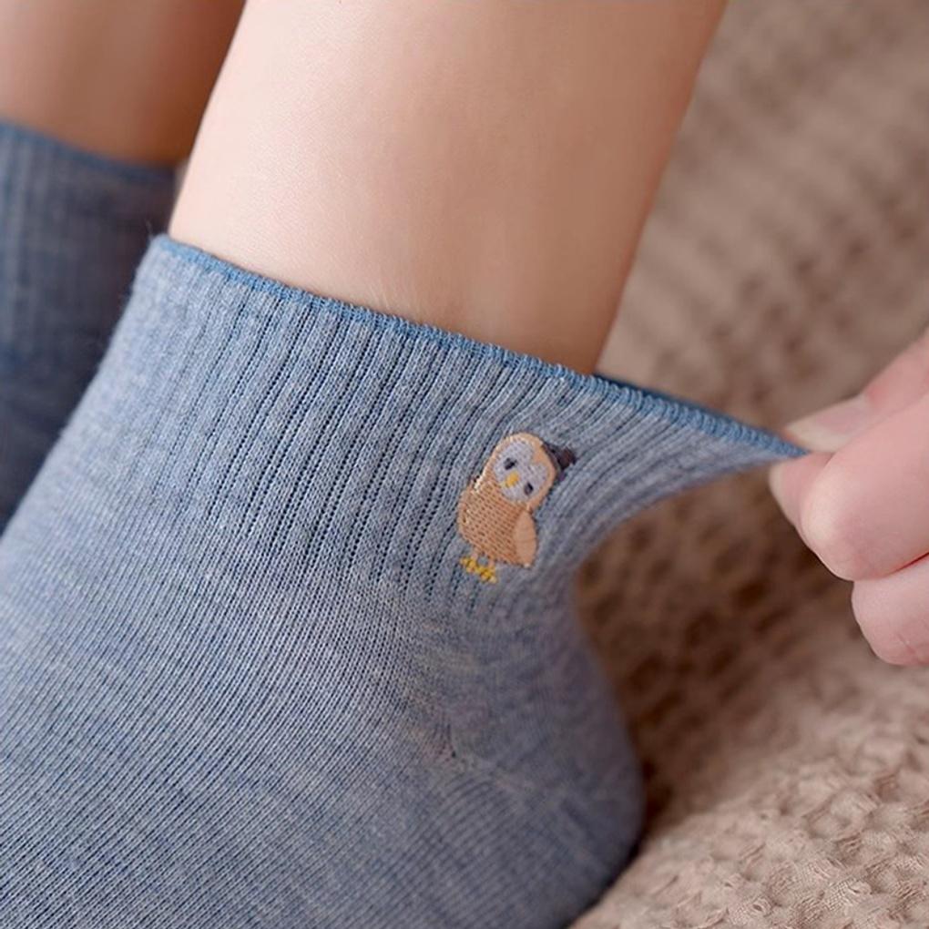 10 pairs of women's cute animal embroidered point banding socks