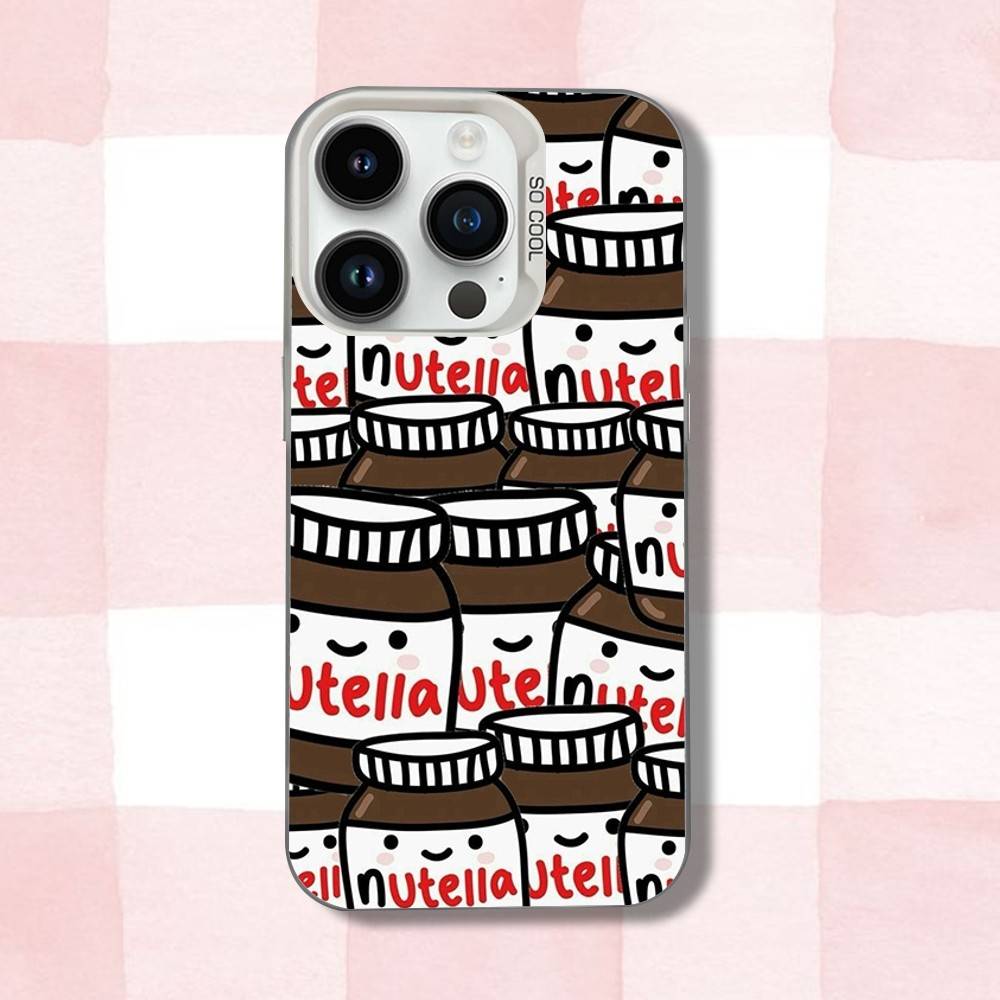 Чехол для телефона N-Nutellas C-Chocolate Art для iPhone 16,15,14,13,12,11,Pro,XS,Max,Plus,Mini,SE Белый Конфетный Матовый Ударопрочный Чехол