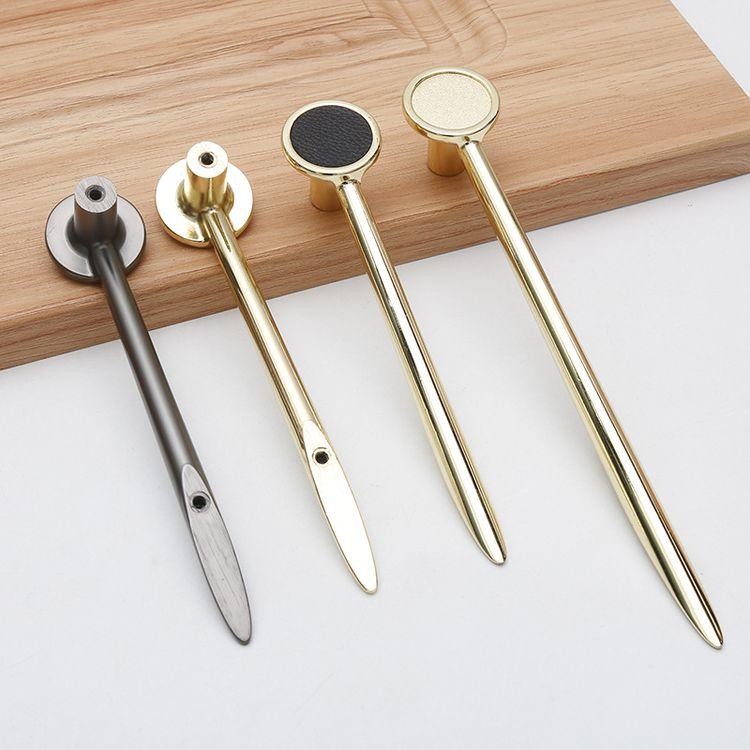 New Modern Polished Black Gold Chrome Bar Door Handles Simple Cabinet Wardrobe Drawer Furniture Pull Handles