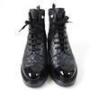 Excellent CHANEL Ankle boots Logo Matelasse F Pearl Lace-up Women 37 G38514 Used