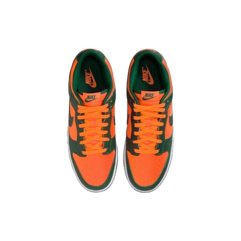 Nike Кроссовки Dunk Low Retro Miami Hurricanes Мужские Низкие Скейт-обувь Оранжево-зеленые DD1391-300