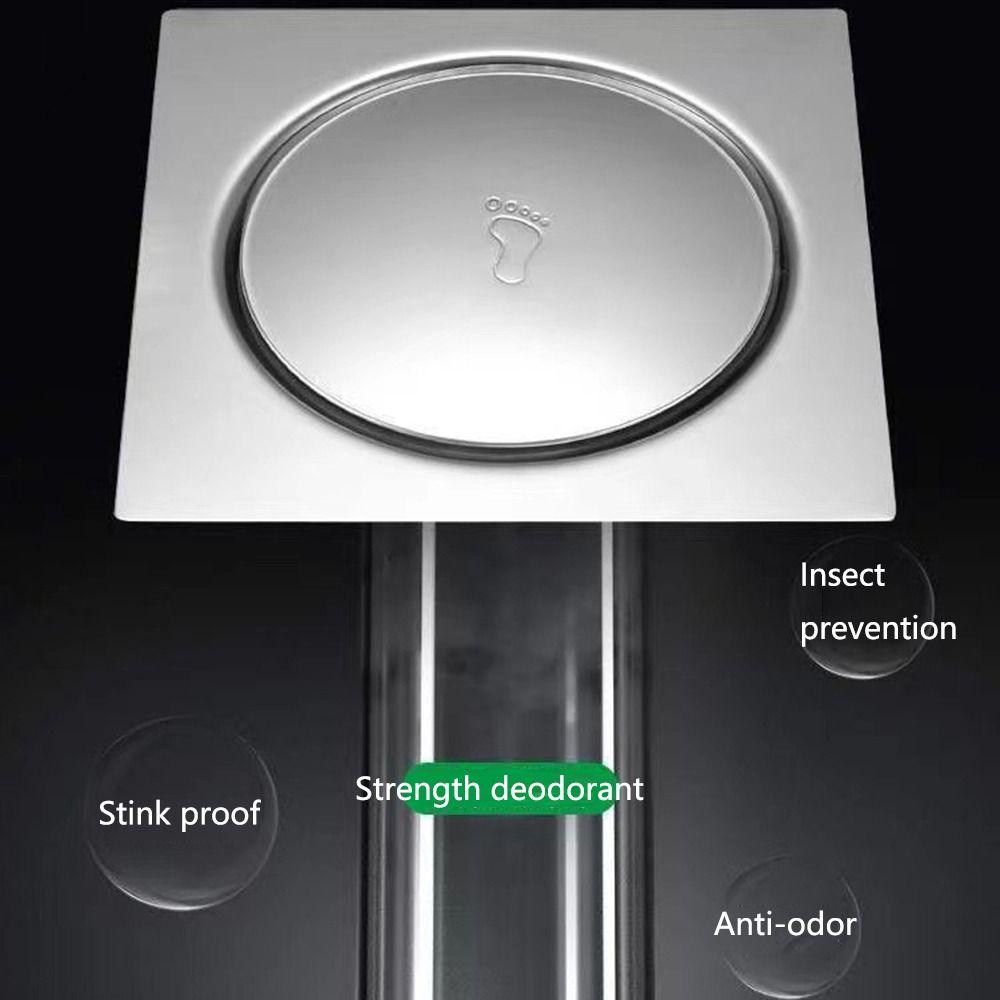 Press Type Square Shower Drain Removable Pop-up Drain Filter Floor Hair Catcher Laundry Floor