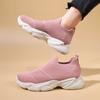 2024 High-top Socks and Shoes for Women Knitted Autumn Hollow Women's Sports Shoes New High-top Casual Women's Thick Soles