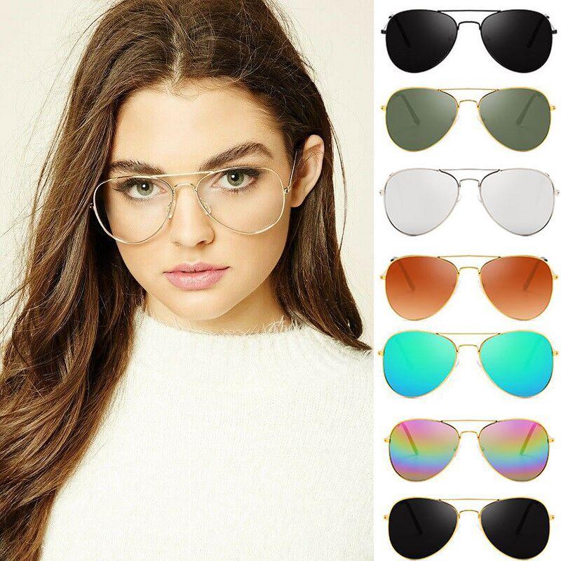 Винтажные солнцезащитные очки оверсайз с зеркальными линзами для женщин и мужчин с металлической оправой