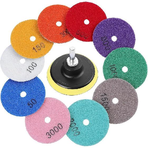 OCR 10Pcs 4 Inch Car Polishing Pad Kit, Sponge And Wool Polishing Pad Set With M10 Drill Adapter, Car Buffer Polisher Drill Buffing Kit For