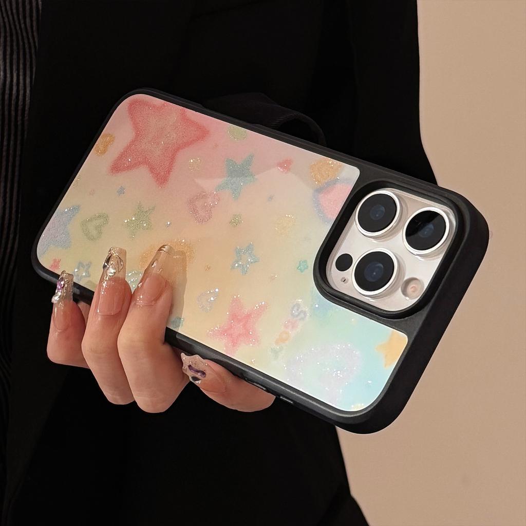 Glazed Sand Suitable for Apple 15 Promax Mobile Phone Case Iphone16 Dream Color Stars 12 Acrylic 13 Hard 14