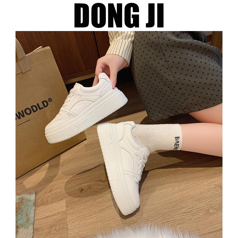 2025 Small Man Thick-soled Heightening Little White Shoes Women's New Spring and Autumn Casual Versatile Korean Sports Round Head Board Shoes