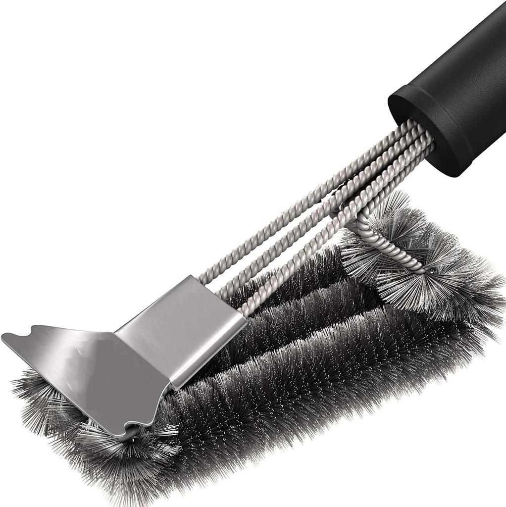 BBQ Grill Cleaning Brush&Scraper – Barbecue Wire Brush for Grill– 18'' Stainless Grill Grate Cleaner - Safe Grill Accessories&Tools for Charcoal