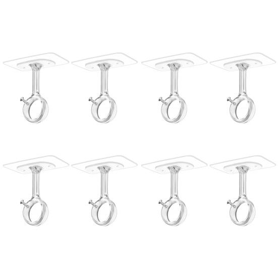 Кронштейны для держателя штанги для штор, прочные, с высокой несущей способностью, регулируемые, простая установка, потолочное крепление, самоклеящиеся крючки для штанги для штор