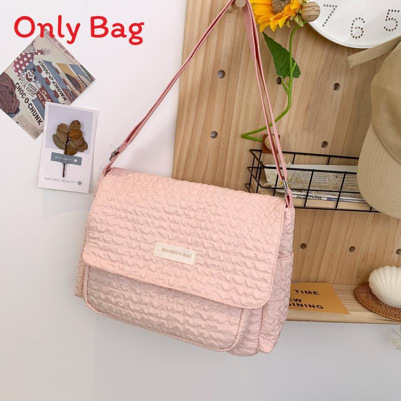 Style Student Shoulder Bag With Wrinkled Cloud Pattern And Large Crossbody Design For School
