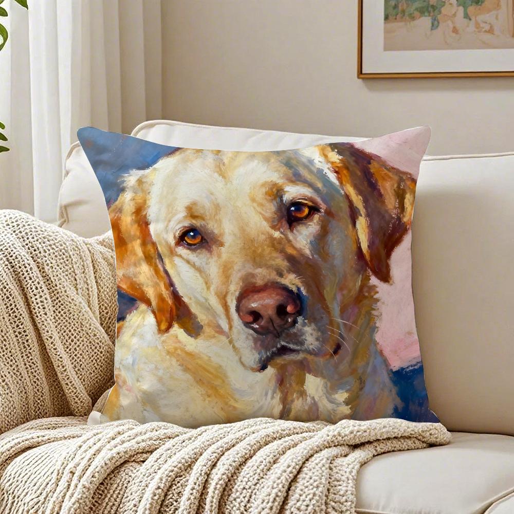 Labrador Retriever Pillow Friendly Dog Plush Cushion Cushion Cover Pillowcase Anti-Dustmite Living Room Sofa Decor Cushion Room