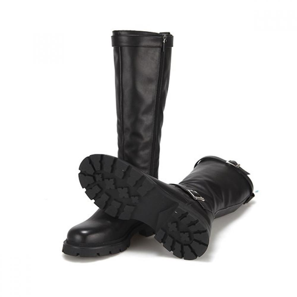 Barbara Leather Fleece 3cm Long Boots Bbe854bk
