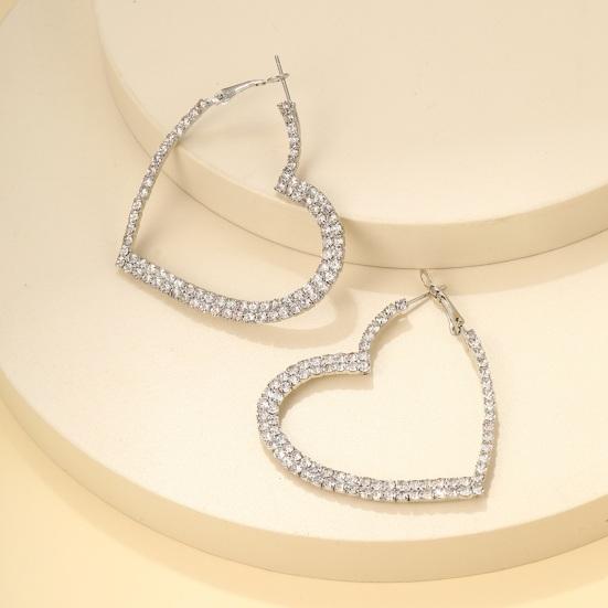 1 пара женских серег в форме серег со стразами, индивидуальное висячее сердце, преувеличенное вечерние, клубные свидания