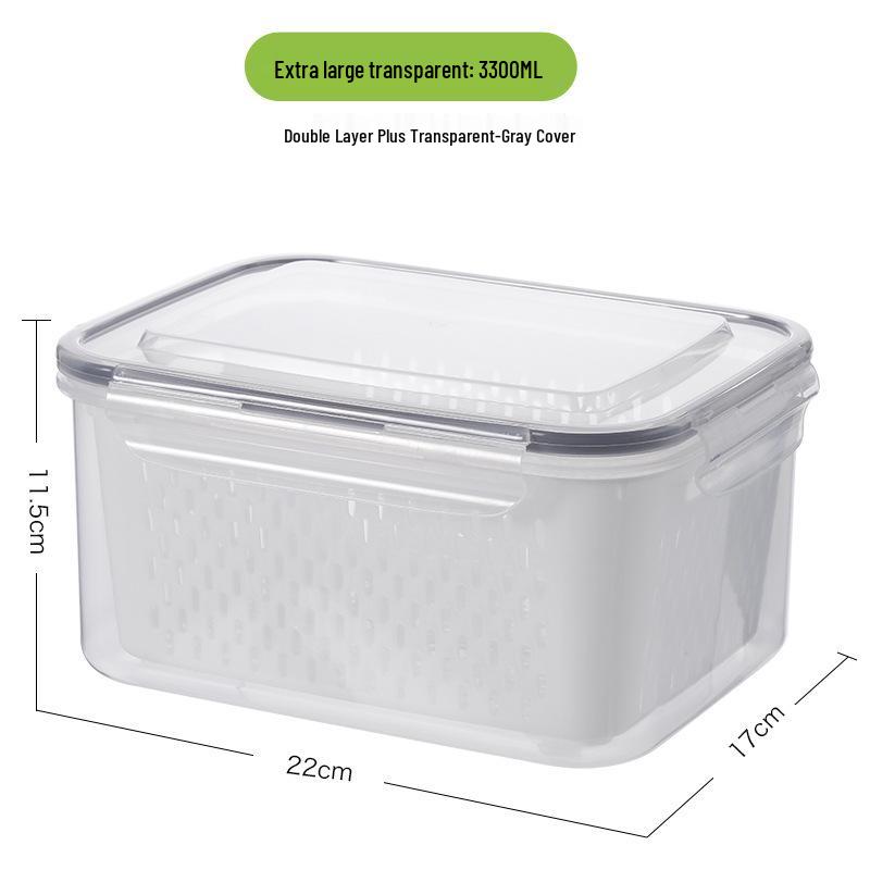 Three-Piece FCM Certified Microwaveable Food Storage Containers with Fruit and Vegetable Drainer.
