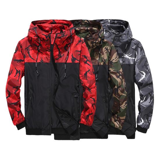 Autumn Coat Camouflage Windproof Waterproof Cardigan Hooded Men Sweatshirt for Work