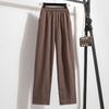 Брюки больших размеров, женские брюки, винтажные льняные повседневные брюки, брюки арлекин с литературным галстуком и эластичной резинкой на талии