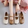 Ретро туфли Мэри Джейн женские осенние с мелким вырезом мягкая подошва маленькие кожаные туфли на плоской подошве с юбкой одинарные туфли женская мода женская обувь