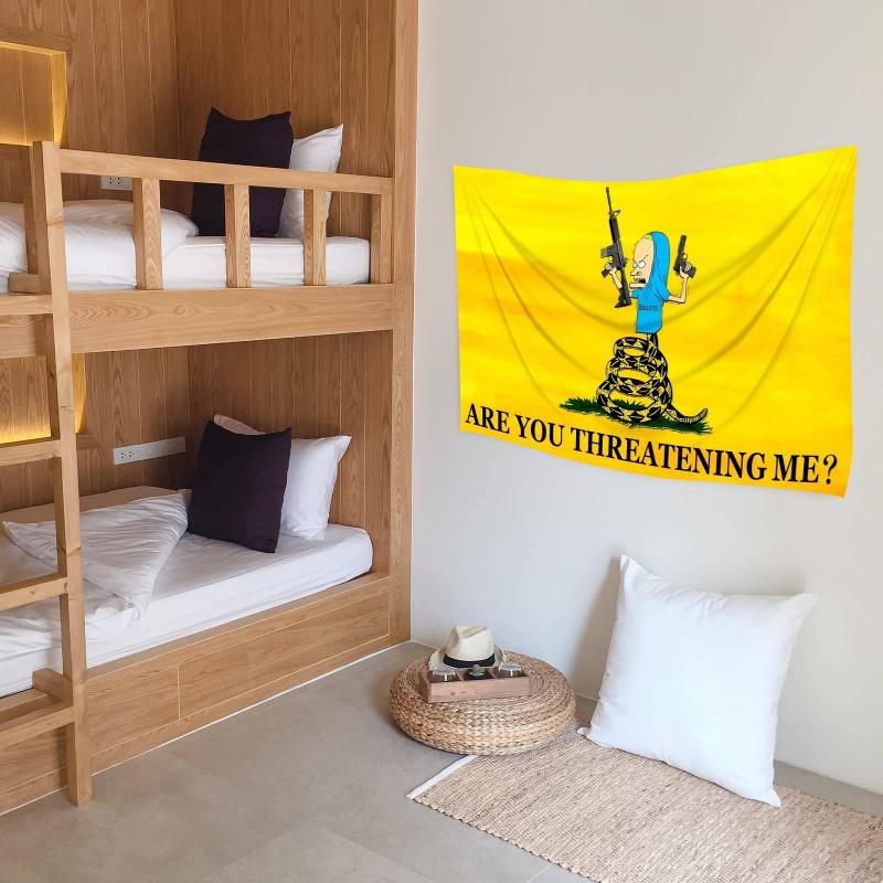 Funny Snake Tapestry Are You Threatening Me Cartoon Meme Wall Hanging Aesthetic Boho Dorm Room Decor Art Quote