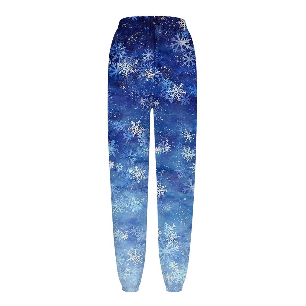 Women's Casual Fashion Christmas Printed Casual Sweatpants Elastic Waist Drawstring Pants