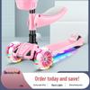 Three-in-One Foldable Children's Scooter with Flashing Pedal