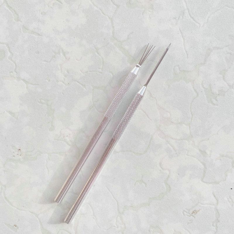 Набор из семи стальных игл и алюминиевых инструментов для лепки из глины