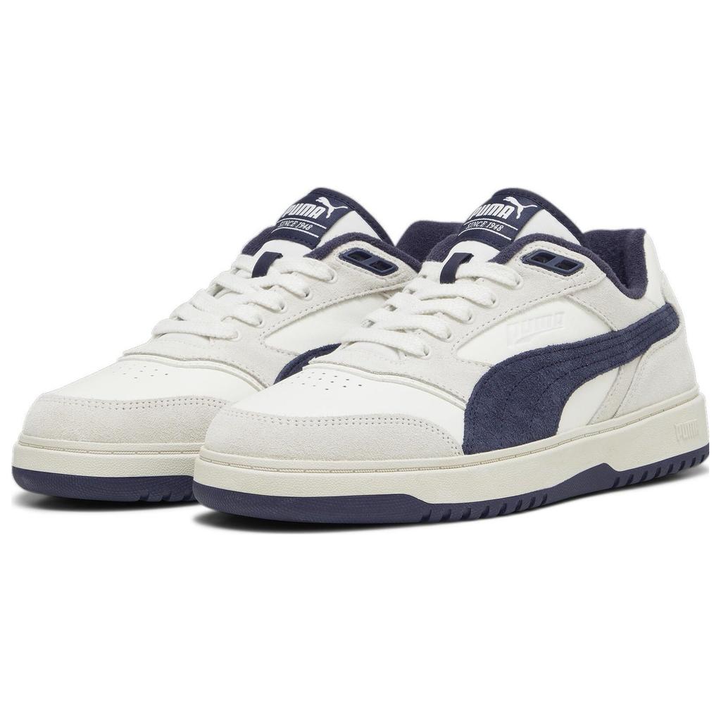 Puma Doublecourt Leather Low Top Sneakers Unisex Sneakers White Navy-Blue 393283-03
