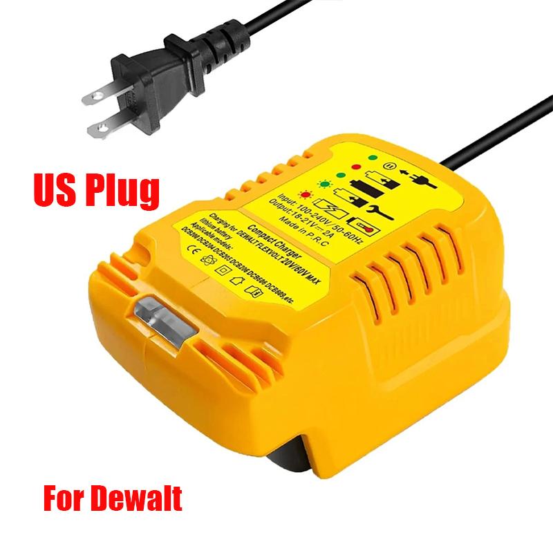 DC18RC 18-вольтовое зарядное устройство для литий-ионных аккумуляторов Replacement для Makita/Milwaukee/Dewalt 18V Литий-ионный аккумулятор Мини-компактное зарядное устройство