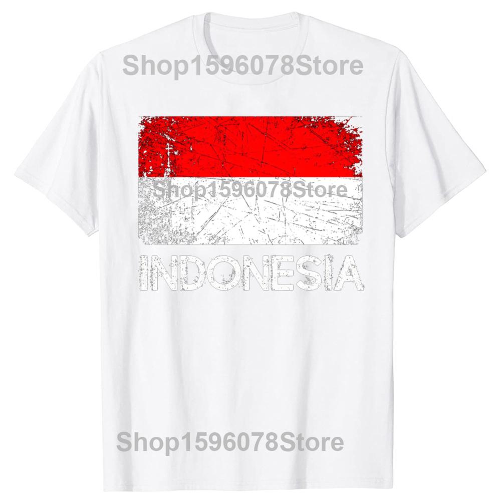 Funny Indonesian Flag Design Graphic 100 Cotton Tshirts Unisex Womens Fashion Casual Tshirt Loose Oversized Streetwear T Shirt