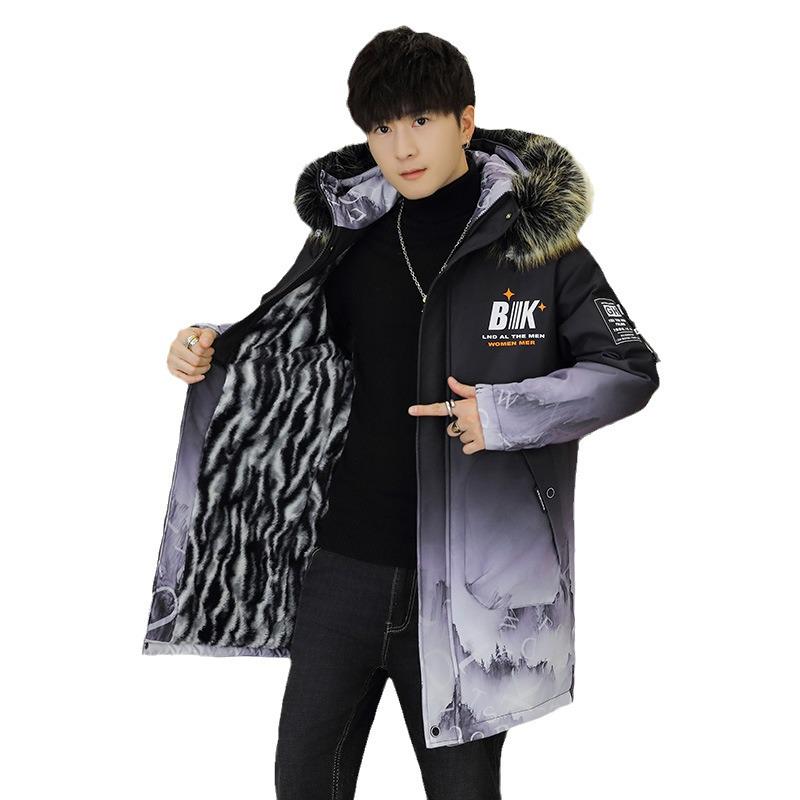 Зимняя мужская куртка из плотного хлопка с капюшоном 2023 года