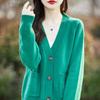 Вязаный свитер свободный ранняя осень новый женский свитер куртка короткий утолщенный женский высококлассный ленивый ветер кардиган