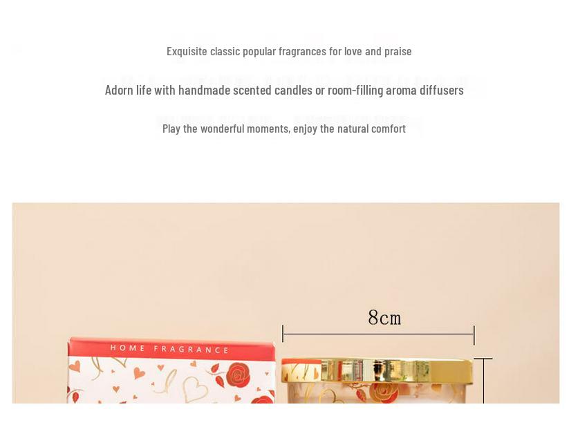 Rose Fragrance Soy Wax Scented Candle in Glass Cup - Perfect for Bedroom or Home, Gift Box Included