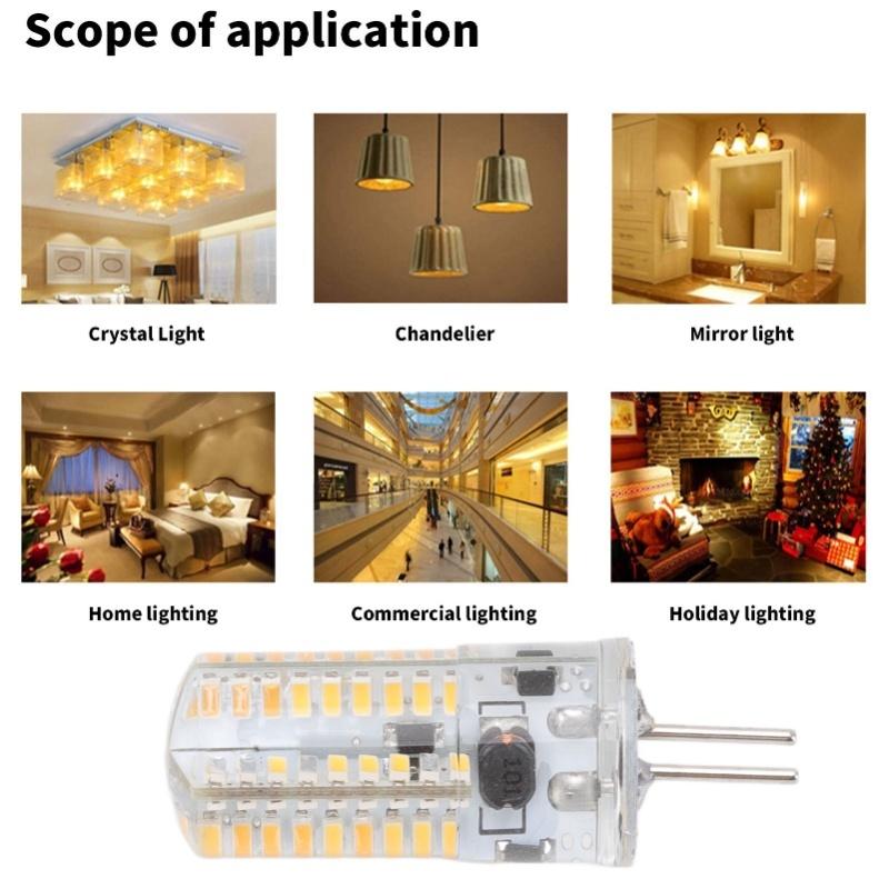 6Pcs GY6.35 LED Bulbs 5W AC 12V Warm White 2700 To 3000K White 6000 To 6500K 500LM 72LED Light Bulbs For Home Office Warm White