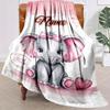 Pink Elephant Customize Your Name Blanket Warm Comfortable And Soft Blankets Are Suitable For Home Chairs Office Sofas Sofas Office Camping And Gifts