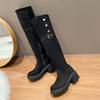 Two Over-the-knee Boots for Women's 2025 New Autumn and Winter Fleece Fur High Knight Boots Slim Flat Boots