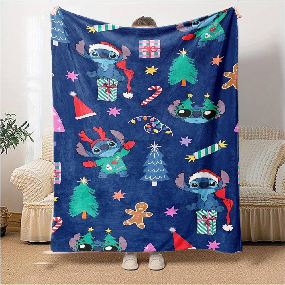 Christmas Stitch Blanket Soft Throw Blanket For Home Bedroom Bed Sofa Travel Office Solid Christmas Blanket