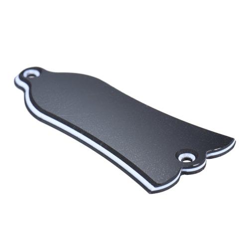 Xtahdge 2-Hole Bell-Shaped PVC Truss Rod Cover Plate with Scroll Plate for Gibson LP, SG, Flying V, ES Guitars (Black)