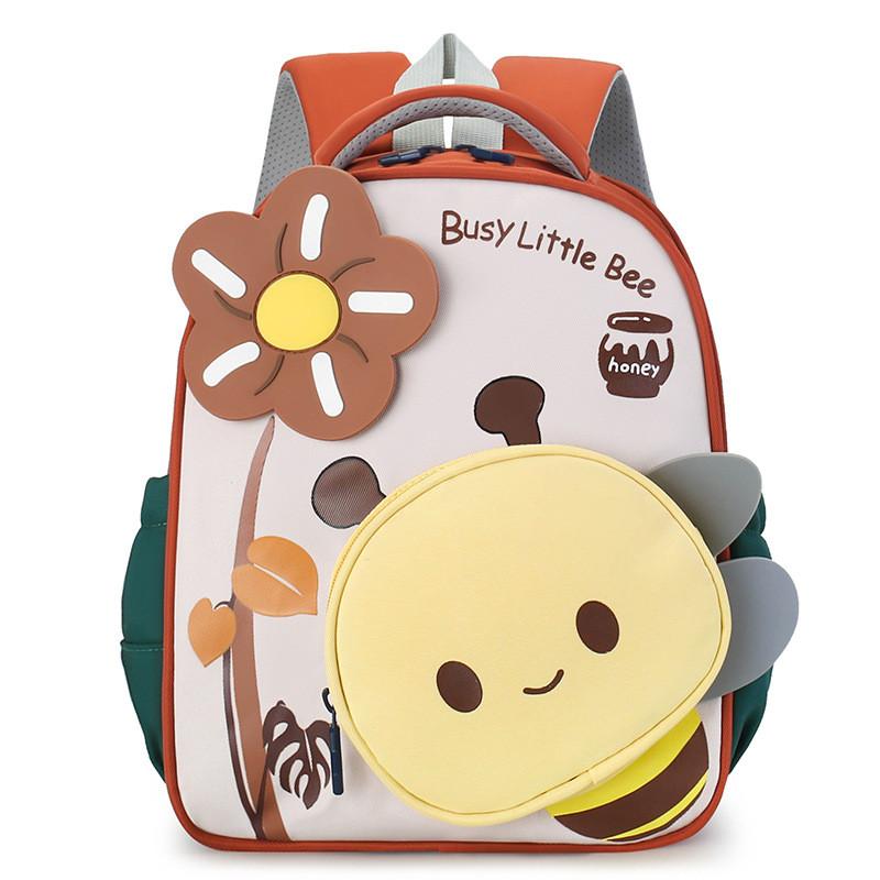 Cartoon Childrens Backpack With Small Bees And Flower Decorations For Use Daily
