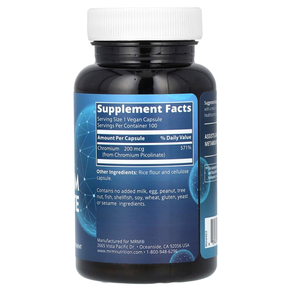 MRM Nutrition Chromium Picolinate 200 mcg 100 Vegetable Capsules