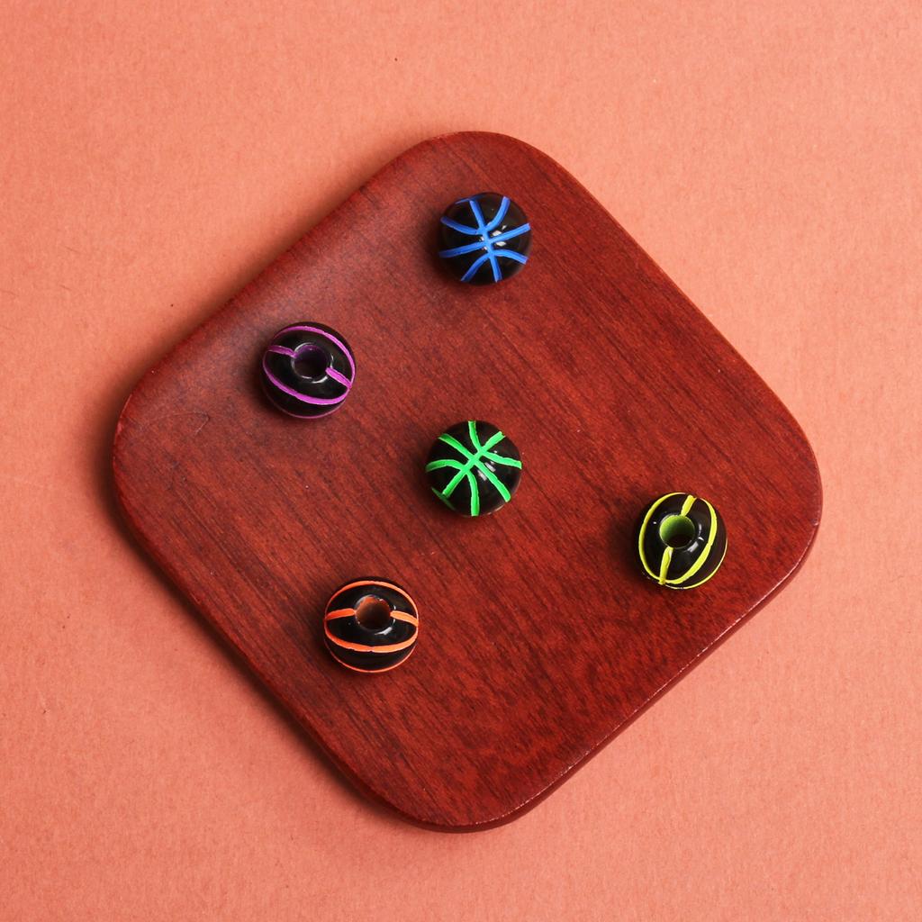 Хорошие подвески, круглые футбольные бусины с отверстием, акриловые, 5 шт., свободные бусины, футбольный мяч, 11 мм, 15,5 мм, баскетбольные браслеты, принадлежности для изготовления ювелирных изделий