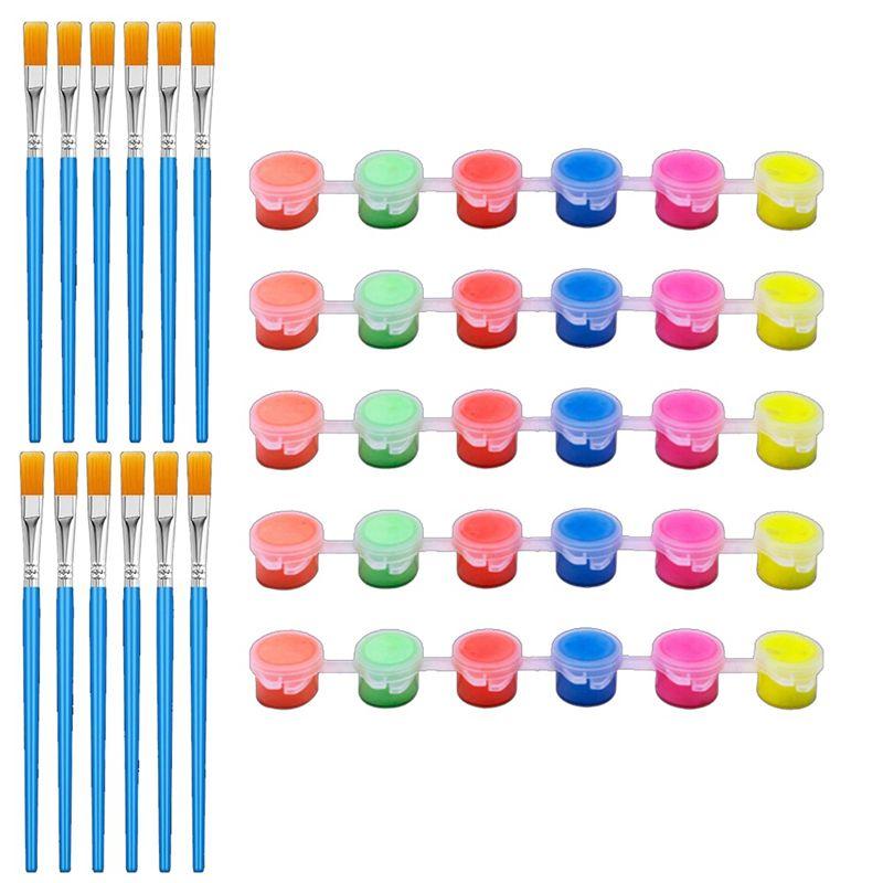 A84E-6 Set Glow In The Dark Paint With Paint Brushes 6.7 X 0.8 X 0.8 Inch Bright Colors Acrylic Paints Glow Paint Easy To Use