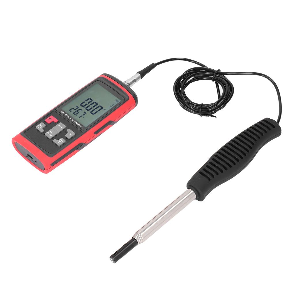 Digital Anemometer High Accuracy HD Handheld Telescopic Multifunctional Wind Speed Meter with Temp H