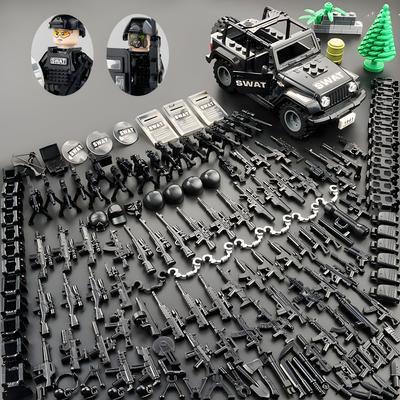 Нетоксичный военный автомобиль джипы бронированный транспорт модель коммандос оружие пистолеты спецназ полиция Сват гангстер солдат конструктор игрушка