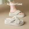 Augustine Platform Slippers Women's 2025 New Summer Wear Toe Small Rhinestone Beach Cool Slippers