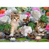 5D DIY Diamond Painting Cat and Flowers Diamond Embroidery Cross Stitch Rhinestone Mosaic Decoration